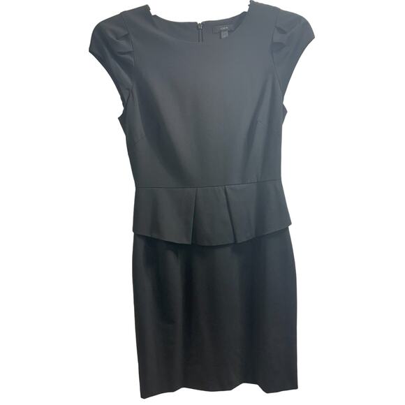 J.Crew Dresses & Skirts - J. Crew Black Peplum Cap Sleeve Dress Size 2 Pre-owned‎